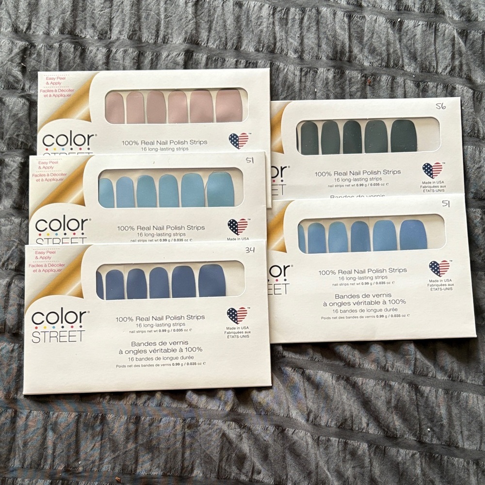 Color Street Blue and Gray Nail Polish Strips Set